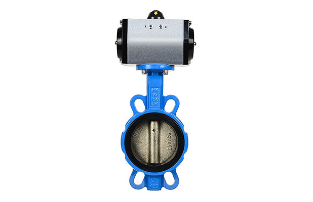 Pneumatic soft seal clamp butterfly valve