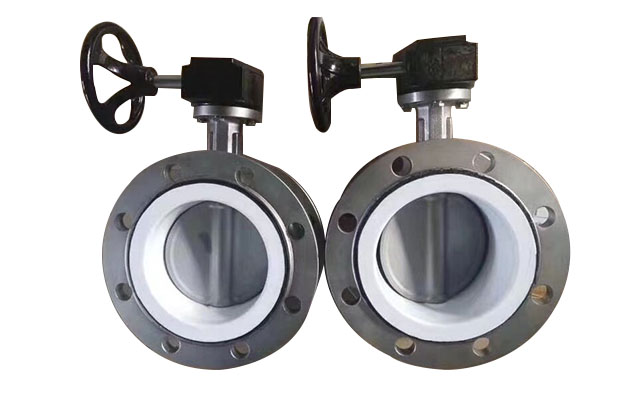 Flanged fluorine lined butterfly valve